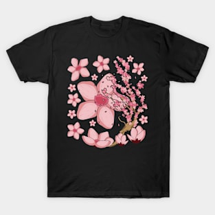 Japanese Cherry Blossom Pink Flower Japan Sakura T-Shirt